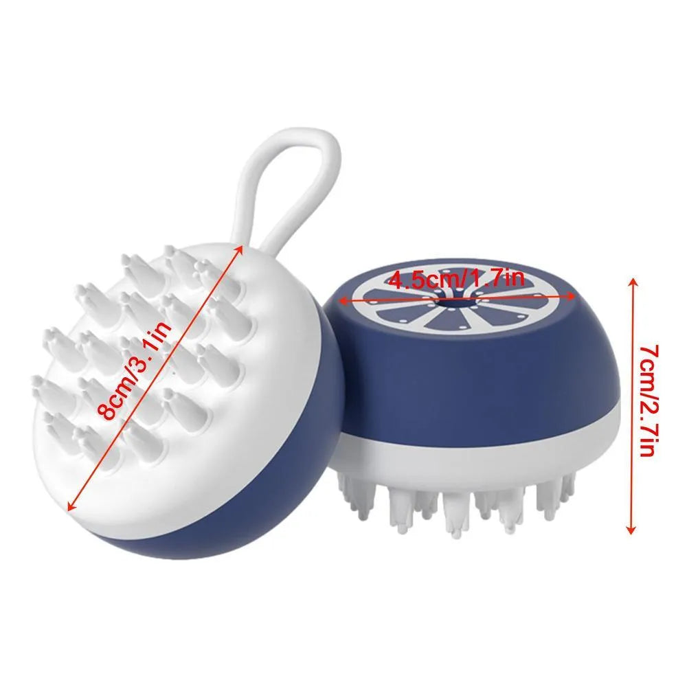 3-in-1 dog shampoo brush with massage points for bath time grooming
