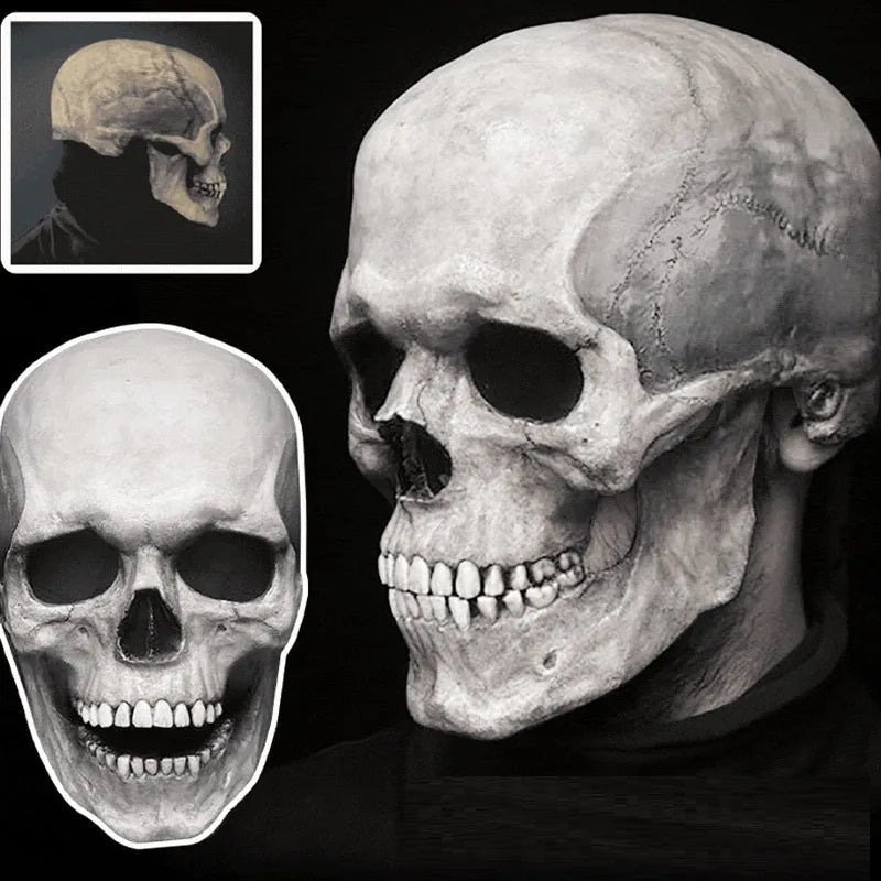 Adult full head skull mask helmet with movable jaw for Halloween cosplay costume