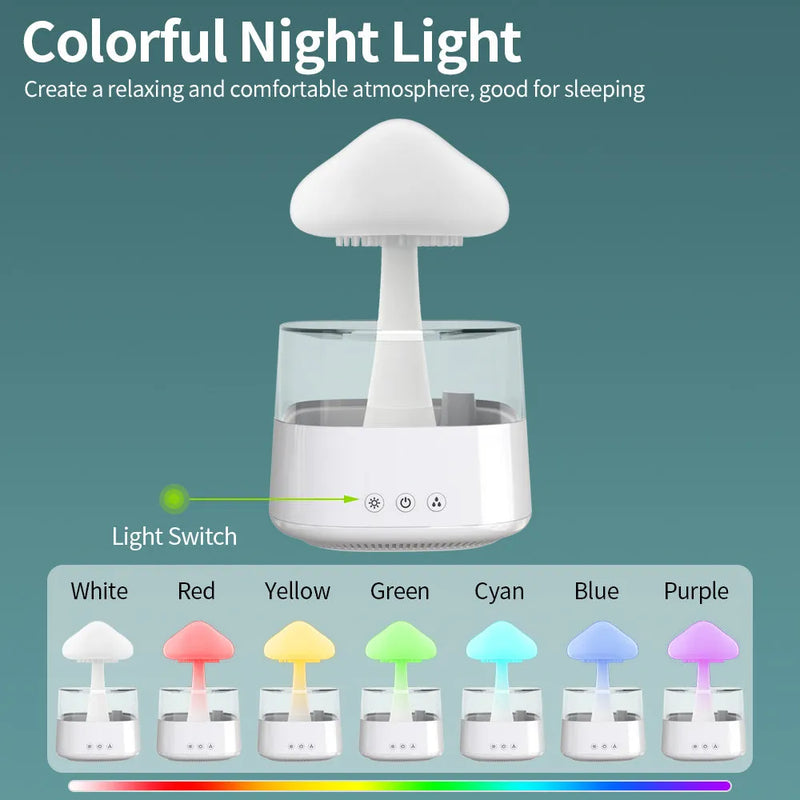 2-in-1 Desk Humidifier with Raining Cloud Design and Aromatherapy Diffuser: Adds Negative Ions to Improve Air Quality in Rooms up to 40 Square Metres