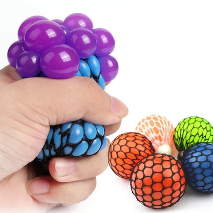 Decompression Vent Grape Ball - 6cm TPR foam stress relief toy in rainbow colors