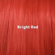 A long curly synthetic lace wig in a highlight gradient colour, shown on a wig stand.