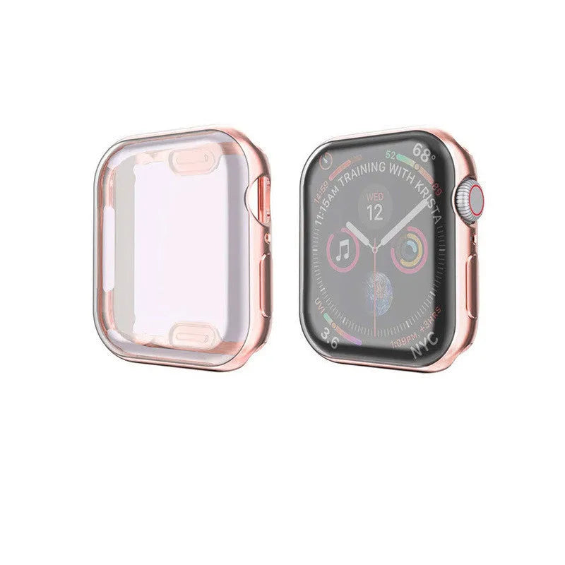 TPU watch case cover in pink for 38mm 40mm 42mm 44mm smartwatch, flexible protective shell