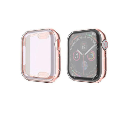 TPU watch case cover in pink for 38mm 40mm 42mm 44mm smartwatch, flexible protective shell