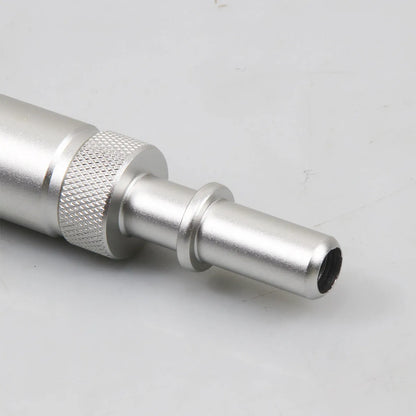 Silver metal transmission refuelling joint tool for manual transmission fluid transfer with VAS6262-9 compatibility