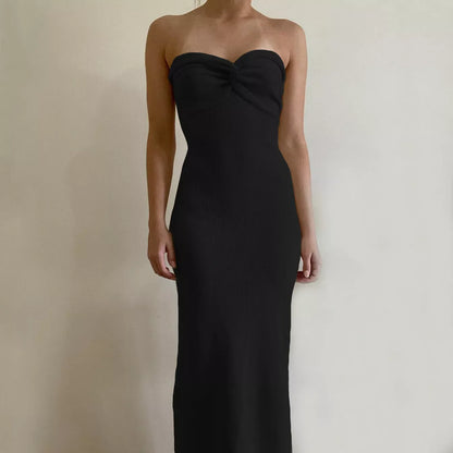 Women's knitted cross off-shoulder dress in various colours