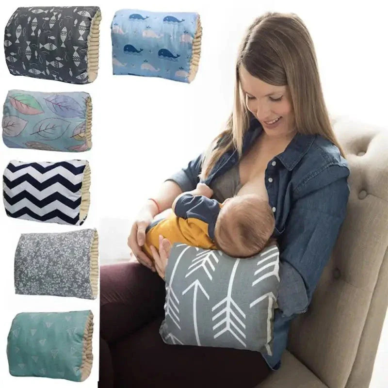Adjustable nursing pillow with various color options, designed to provide comfort and support for breastfeeding mothers