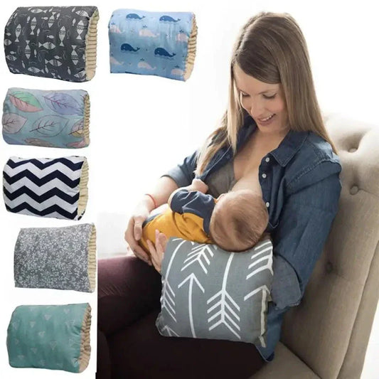 Adjustable nursing pillow with various color options, designed to provide comfort and support for breastfeeding mothers