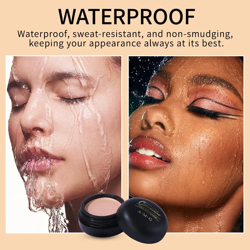 Waterproof sweat-proof concealer pen in 12g tube with four shade options including cool ivory and almond