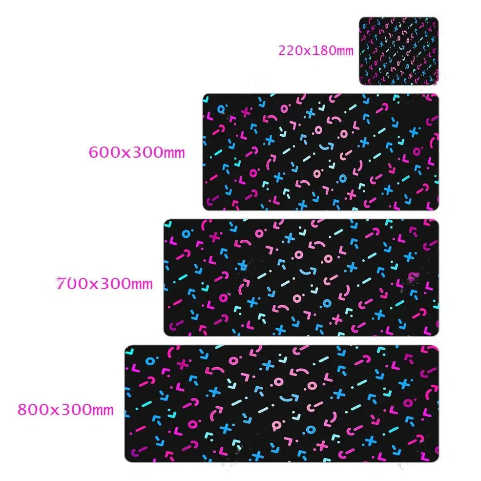 Character mouse pad with printed design on rubber surface, available in multiple sizes from 300x600mm to 300x800mm