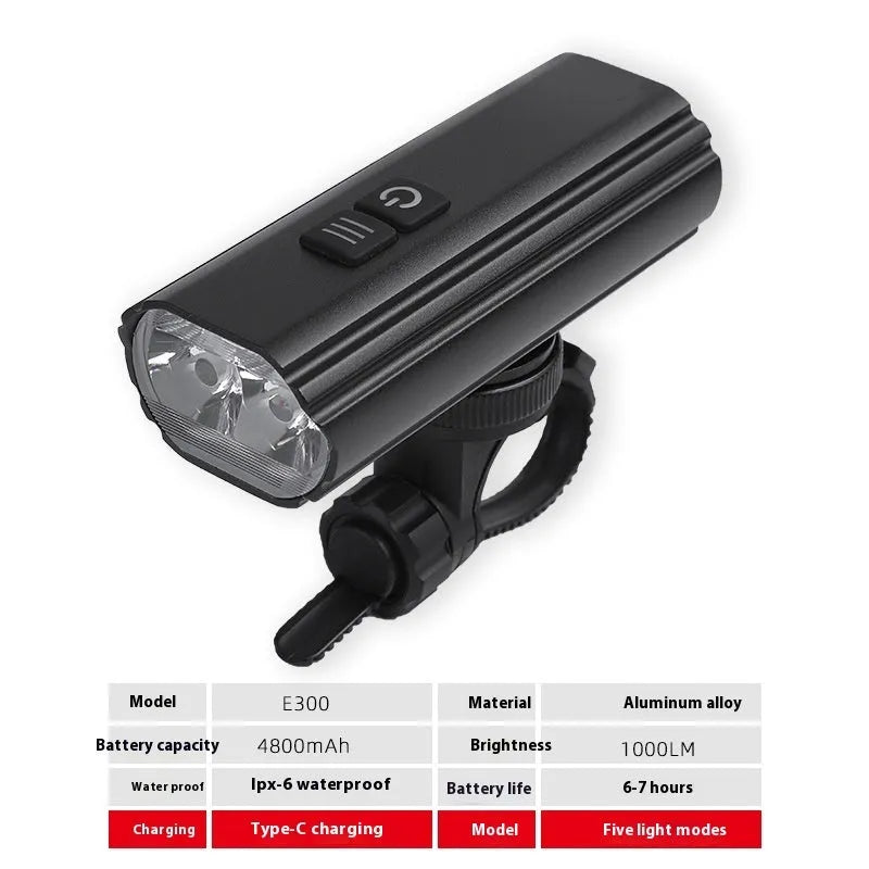USB rechargeable bicycle headlight and taillight set with mounting bracket for night cycling safety