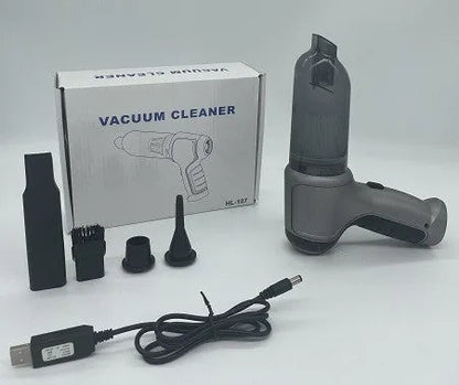 Brushless gold style handheld wireless car vacuum cleaner with pet hair attachment on a car seat