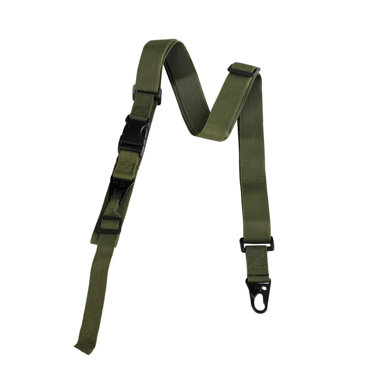 148cm nylon crossbody sling strap with alloy snap button buckle in black, army green, or khaki