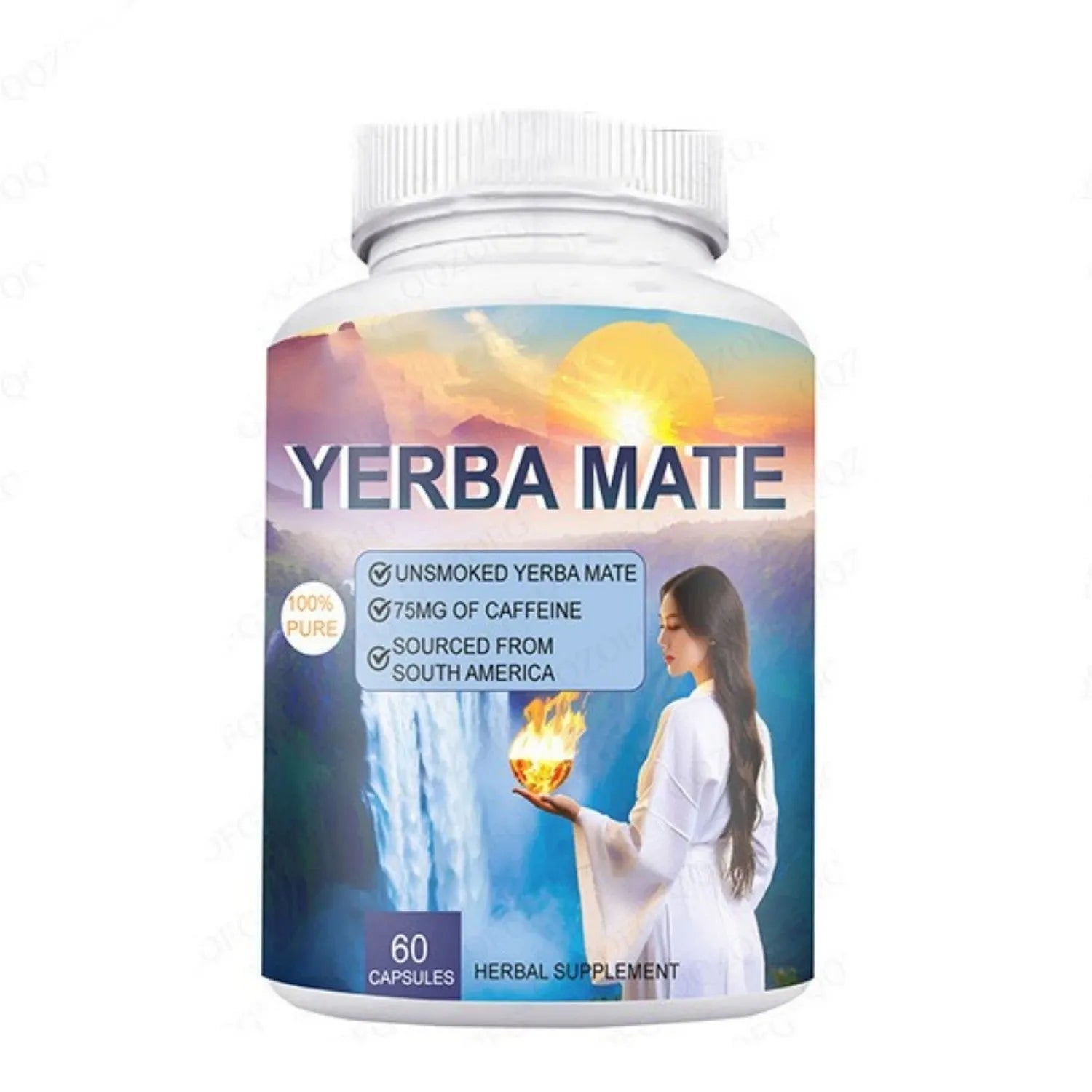 Bottle containing 60 vitamin capsules for daily nutritional supplementation