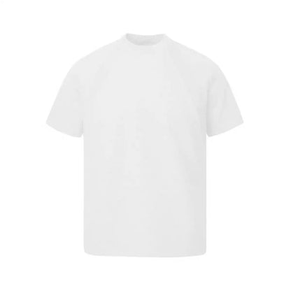 Loose-fit black short sleeve top with textured air layer stitching on a mannequin.