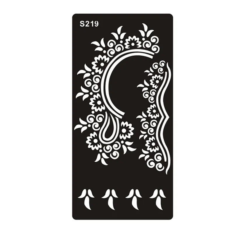 Hollow geometric tattoo template sticker on water transfer paper, Southeast Asian style design.