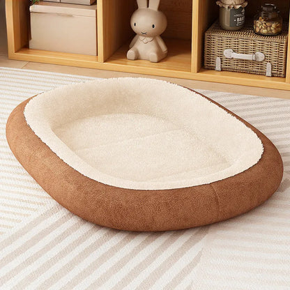 Thickened fabric dog and cat kennel for small medium pets in coffee, grey, green, or pink.