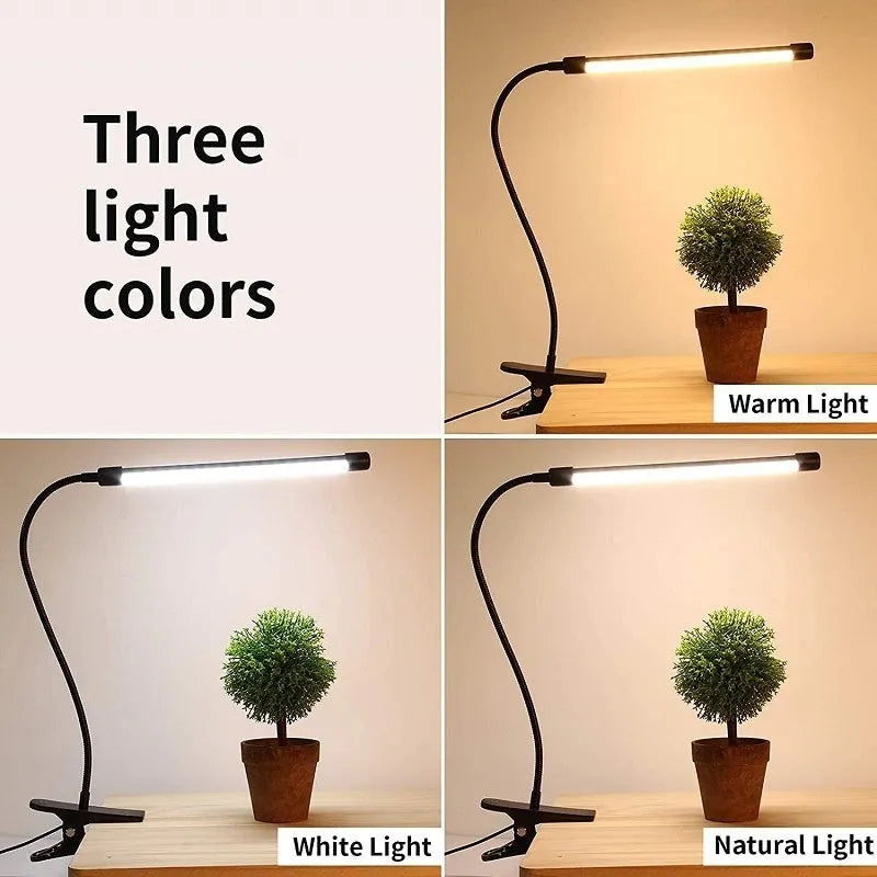 USB-Powered Desk Lamp with 26cm Adjustable Gooseneck for Dormitory Study, Featuring LED Eye Protection Technology and American Style Design in Black or White