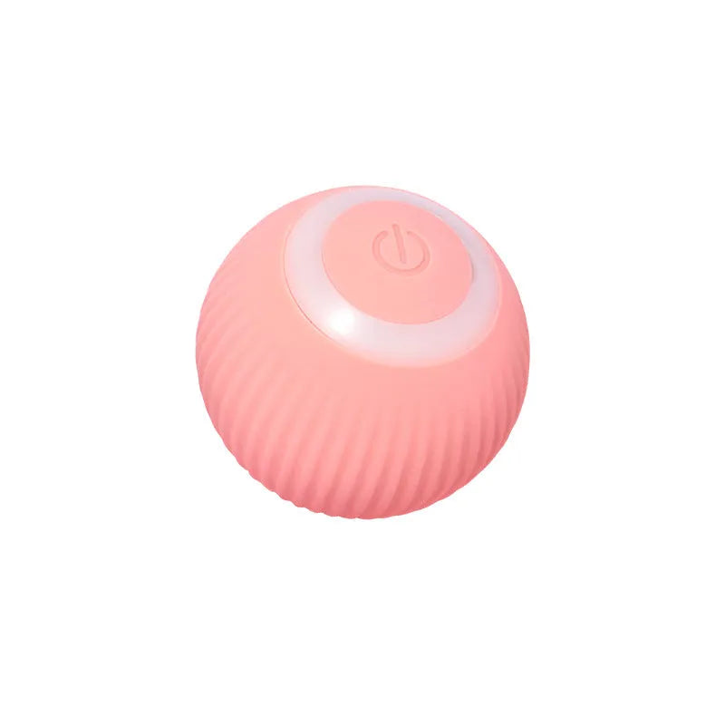 Green automatic rotating ball cat toy with 43mm diameter for interactive pet play