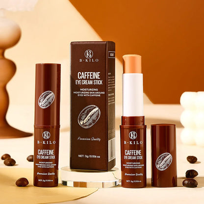 Caffeine eye cream stick in practical applicator format for under-eye fine lines and dark circles