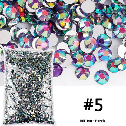 Resin flat magic colour nail rhinestones with eight-mesh pattern in assorted colours and sizes for nail art decoration