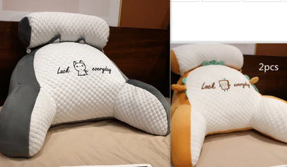 A cozy lumbar support cushion with a soft, breathable design for comfortable back and posture support