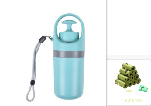 Portable dog poop scooper with claw mechanism and built-in bag dispenser for effortless pet waste cleanup