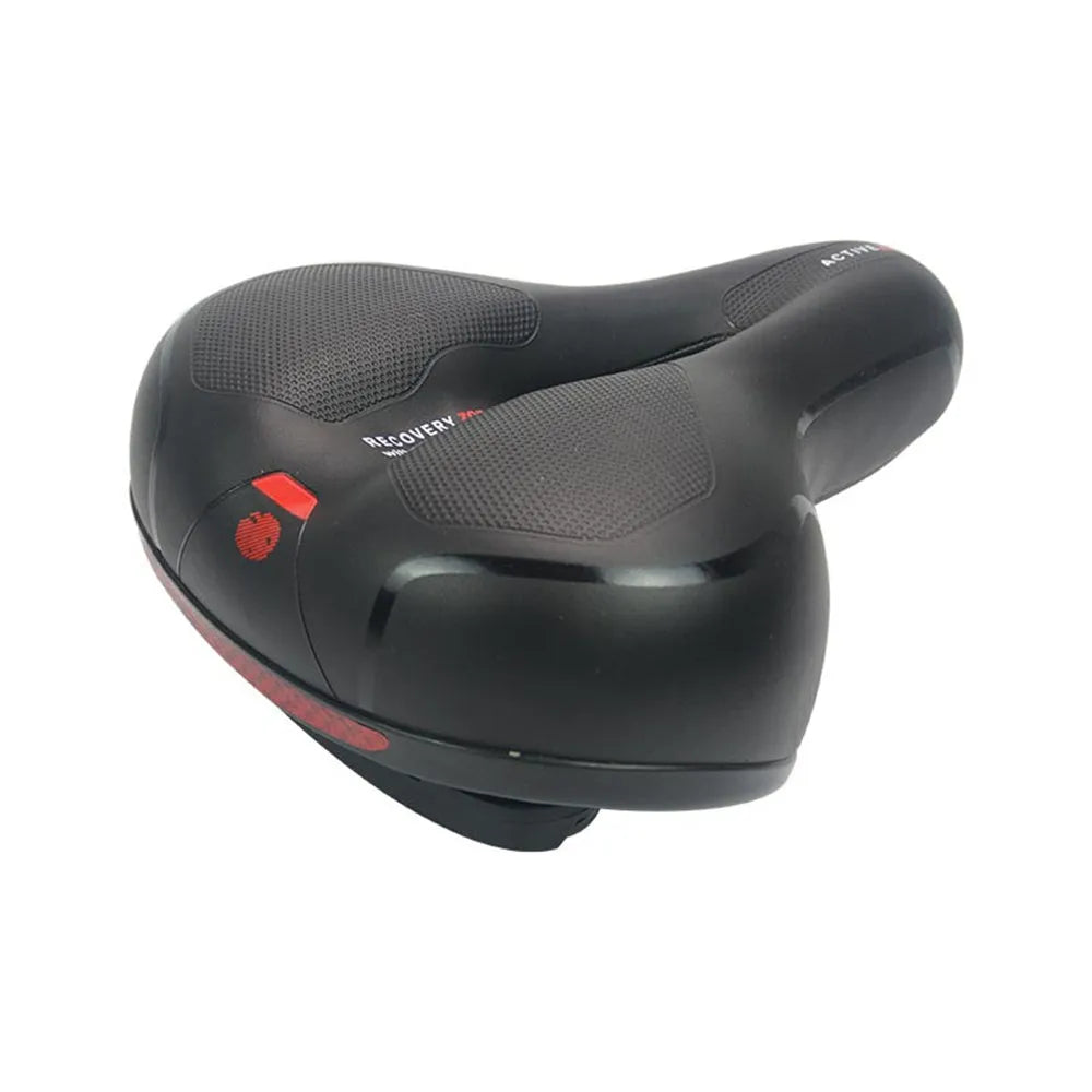 Bicycle cushion with silicone saddle, steel bow spring, and waterproof cover for enhanced cycling comfort