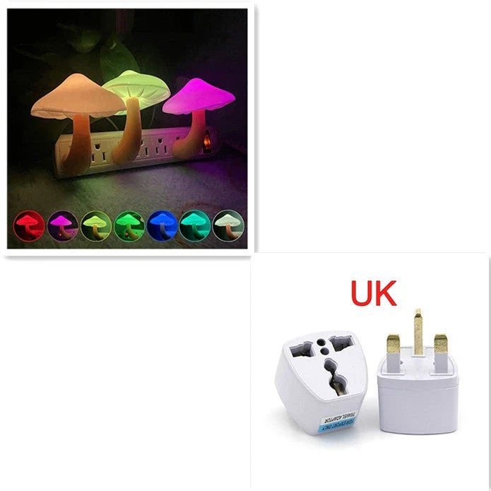 Dimmable mushroom-shaped LED night light with sensor - provides warm white glow for bedroom, nursery, and home decor