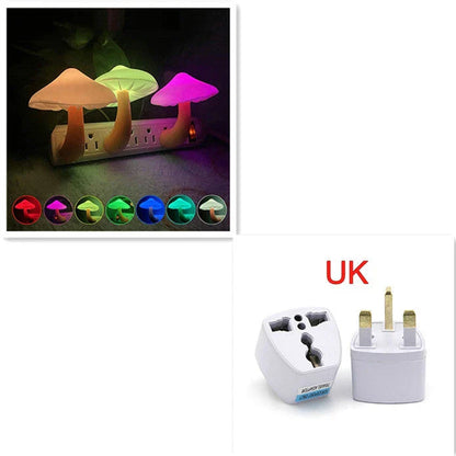 Dimmable mushroom-shaped LED night light with sensor - provides warm white glow for bedroom, nursery, and home decor