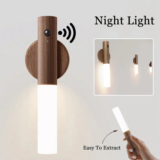 Versatile USB-powered magnetic night light with motion sensor for illuminating hallways, closets, and cabinets