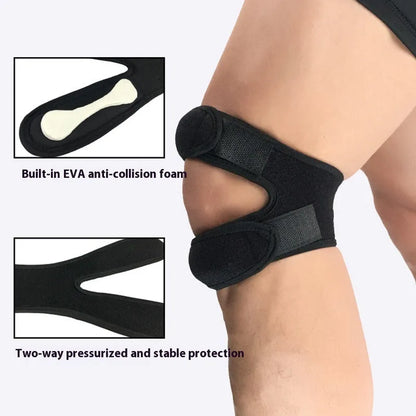 Shock absorption leggings with integrated knee pads in black, blue, grey, and rose red colours