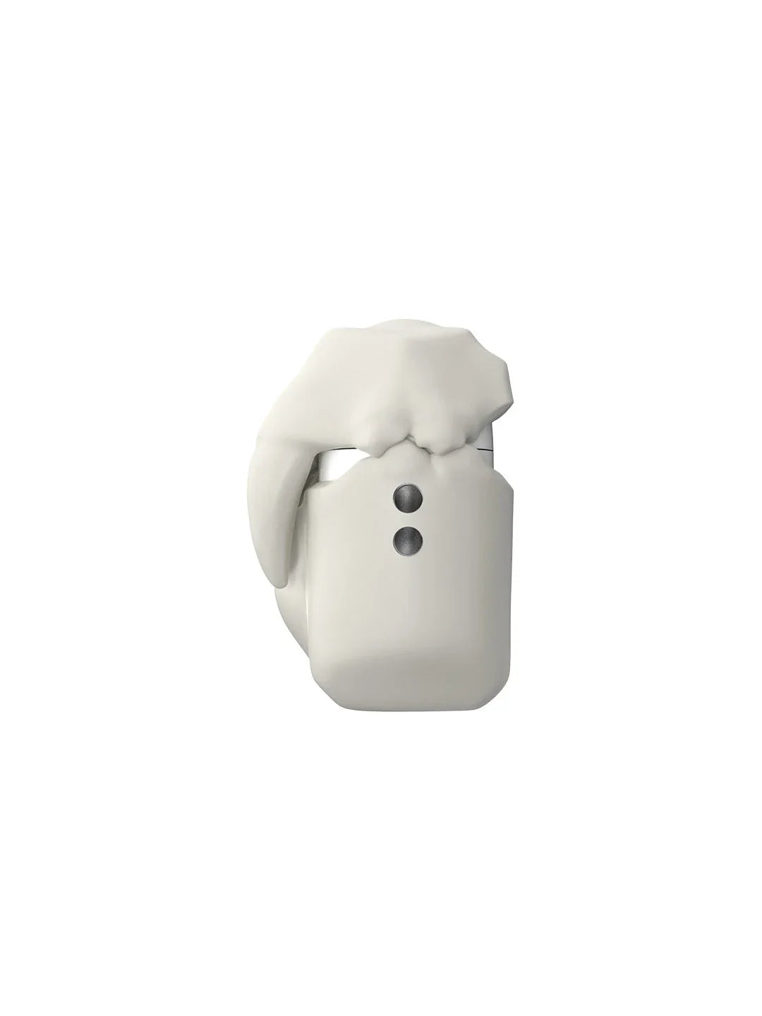 A silicone protective case for AirPods Pro earbuds, featuring a spooky, fluorescent design and a detachable keychain.