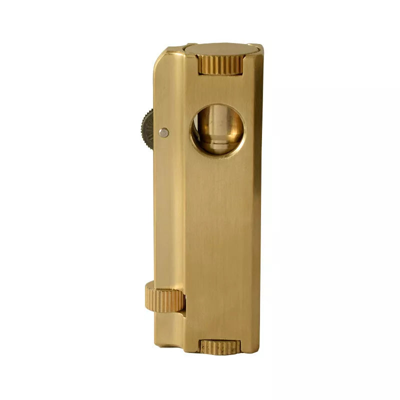 Vintage brass heavy duty trench lighter with kerosene fuel, showcasing classic design and durability