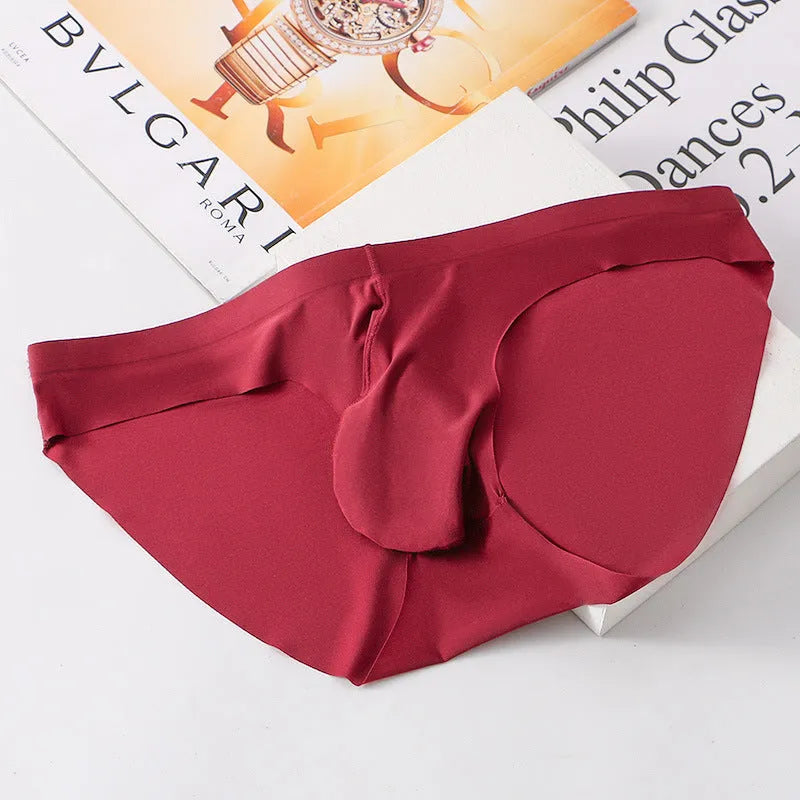 Men's ice silk seamless briefs with bullet separation in multiple colour options