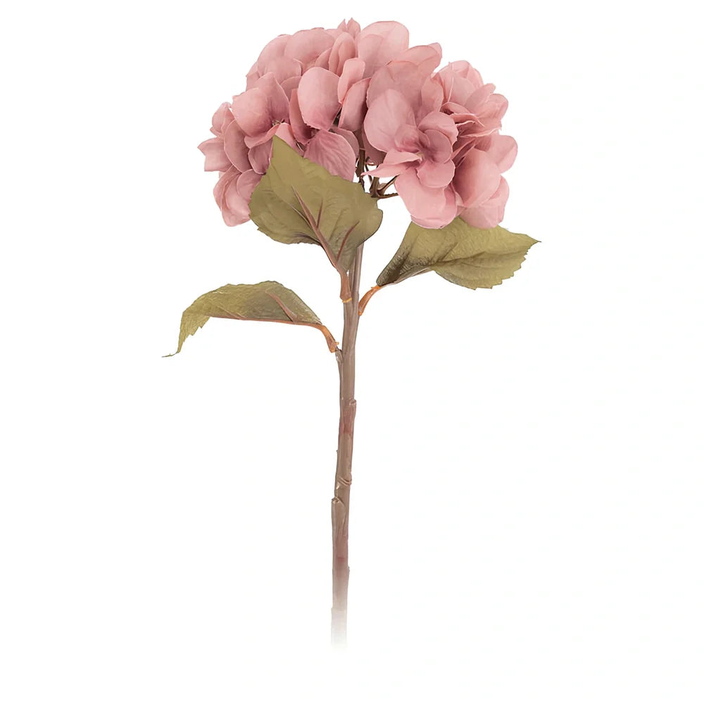 36cm artificial hydrangea branch with 16cm flower heads in coffee brown colour