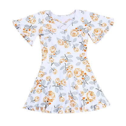 Women's blue floral print high waist one-piece swimsuit for swimming