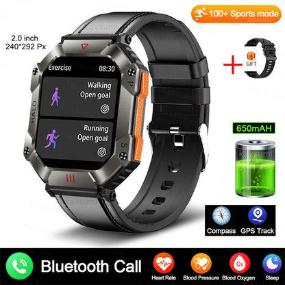 Android GPS smart watch for women with a titanium alloy case shown on a wrist, featuring a resin dial and a black camouflage strap.