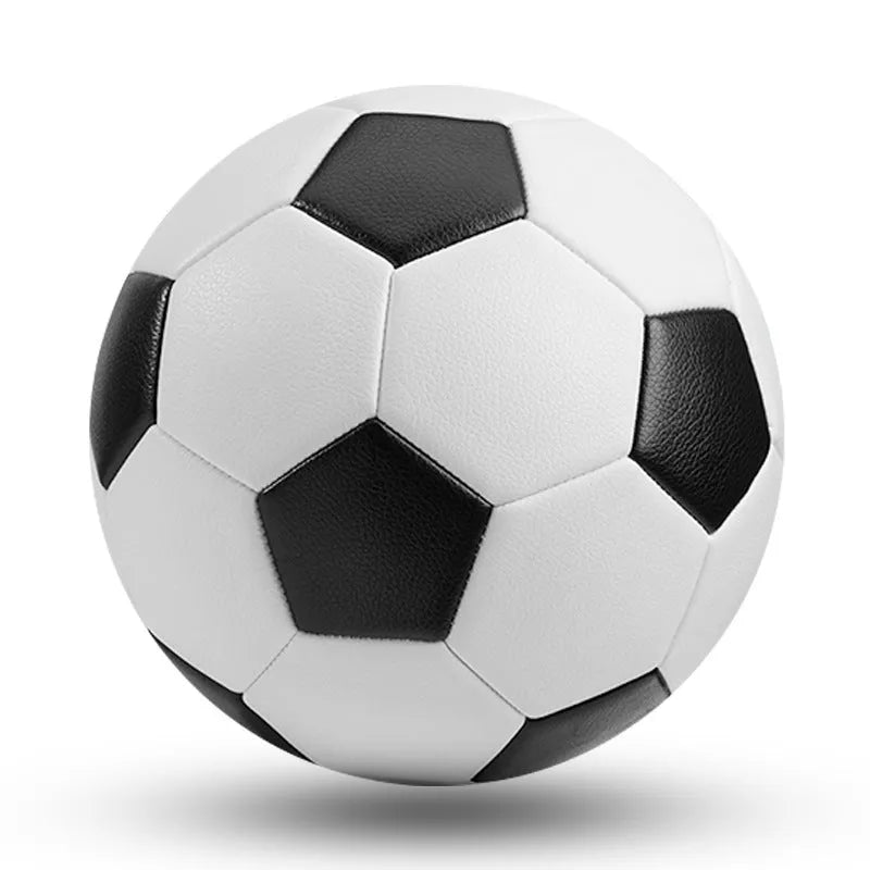 PVC machine-seam training football shown in red whirlwind colour design for size 4.