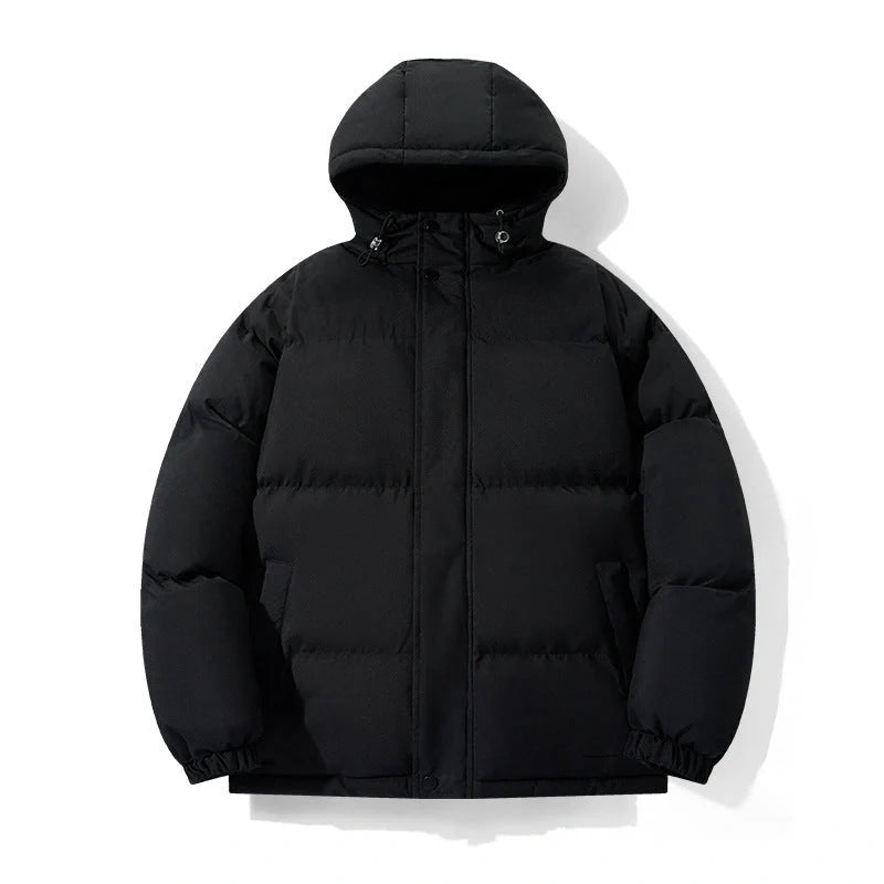 Cotton chenille hooded coat in pink, black, khaki, and sky blue for autumn and winter wear