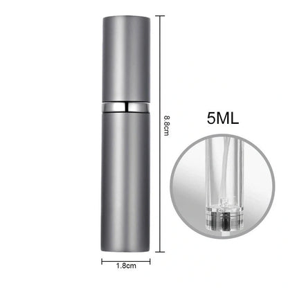 Compact perfume vaporizer in various colours with leak-proof design