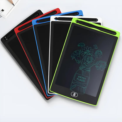Children's electronic writing board drawing tablet in black white red green colours for teenagers