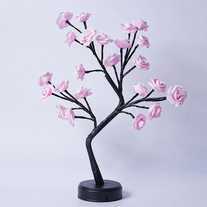 Enchanting 3D rose lamp with various color options, creates romantic ambiance for home decor