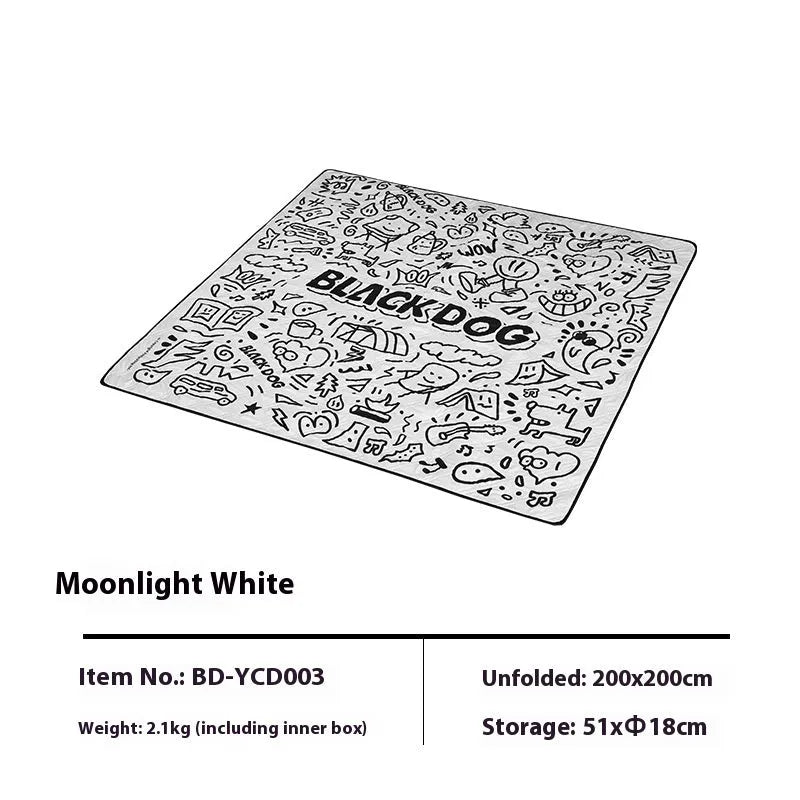 200x200cm waterproof picnic mat with thickened 0.5cm construction in white or black colour options