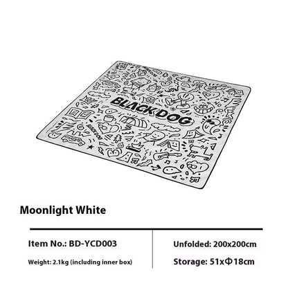 200x200cm waterproof picnic mat with thickened 0.5cm construction in white or black colour options