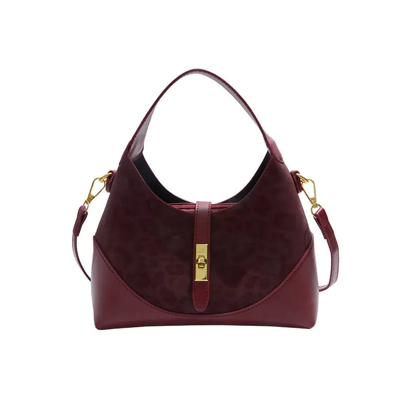 Nylon shoulder messenger bag with single strap, sandwich pocket, and zipper changing bag in red, brown, coffee, or black