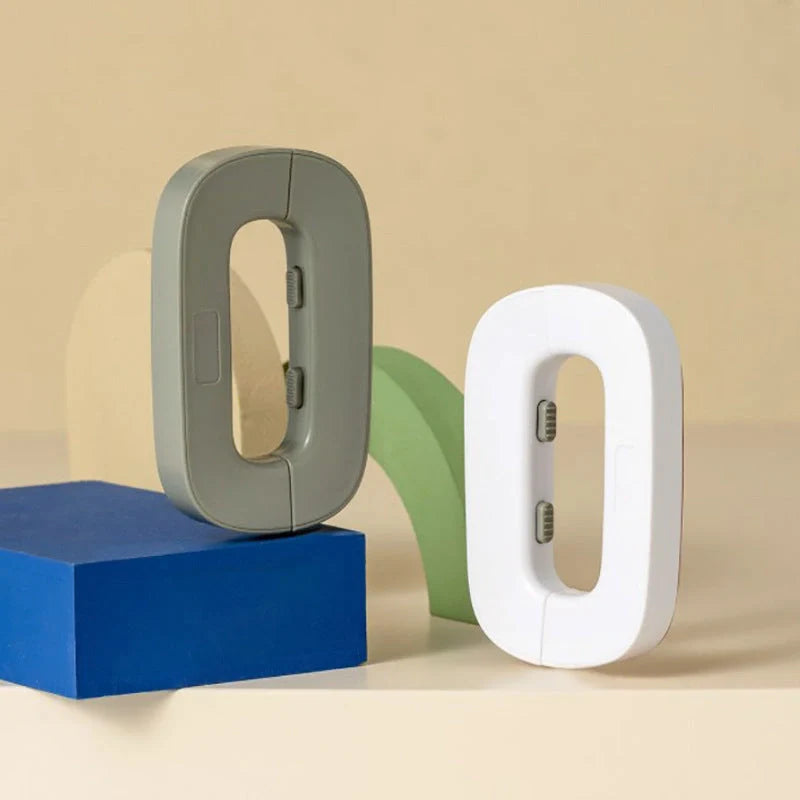 Child safety refrigerator lock for baby-proofing cabinets in white and grey