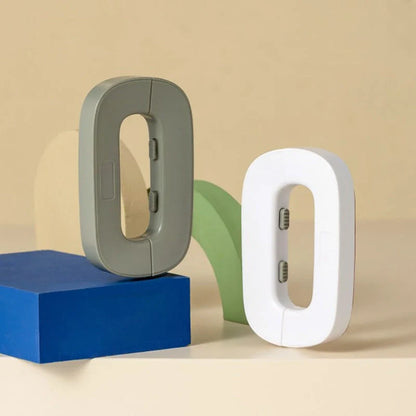 Child safety refrigerator lock for baby-proofing cabinets in white and grey