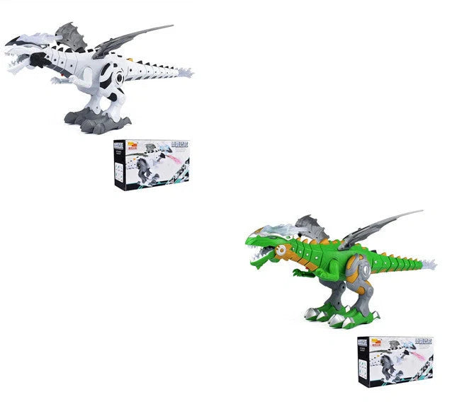 Intelligent Robot Toy Dinosaur with water spray feature in green and white
