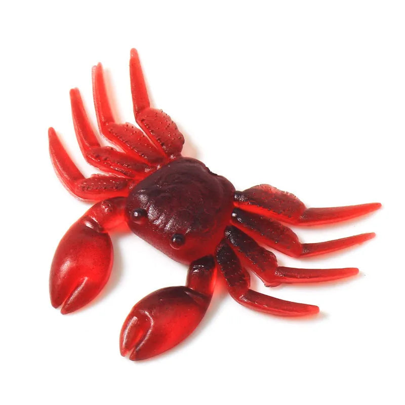 8cm PVC crab fishing lure in red or brown colour for saltwater freshwater fishing