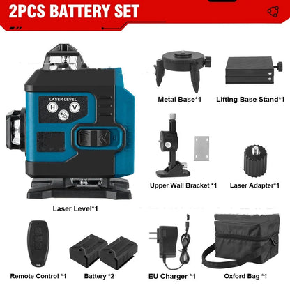 16-line infrared level, floor-mounted portable ABS unit, 30m working distance, dual lithium battery power supply